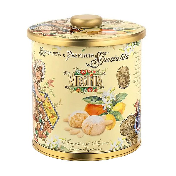 Lata com Amaretti Macio de Limao Siciliano e Laranja Virginia 220g