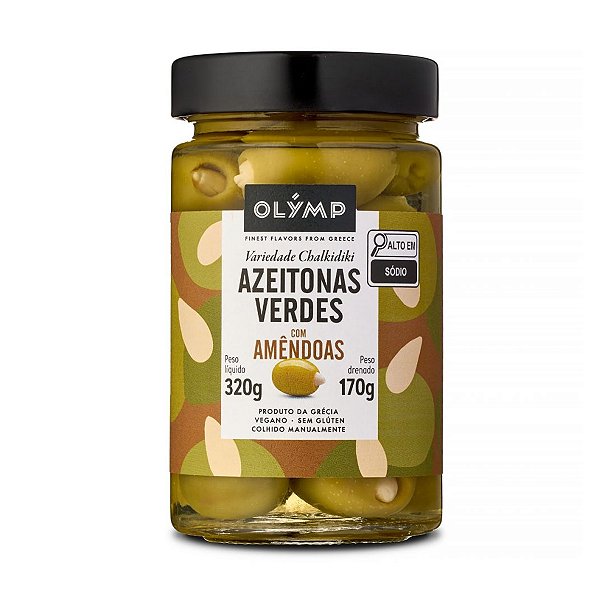 Azeitonas Verdes com Amendoas Olymp 170g