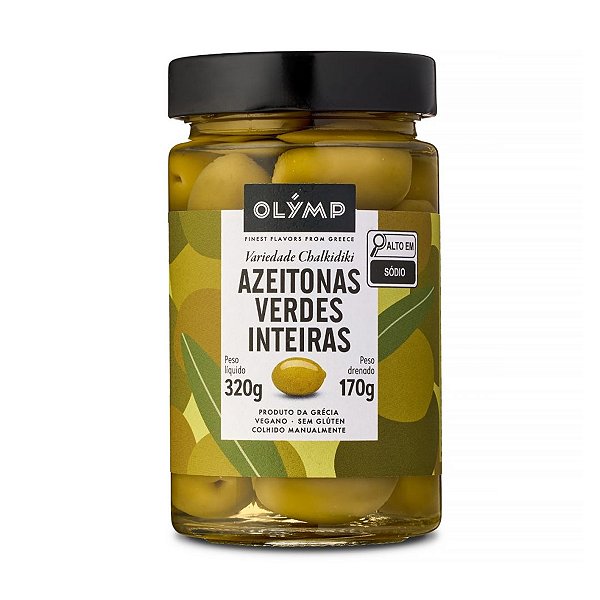 Azeitonas Verdes Inteiras Olymp 170g