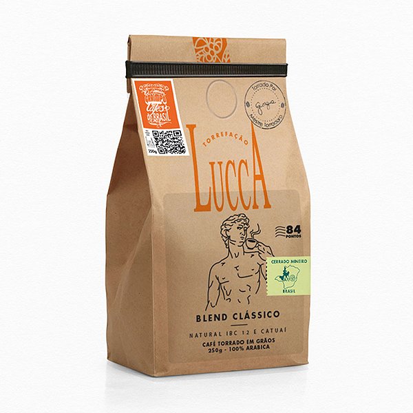 Cafe Especial Torrado em Graos Blend Classico Lucca 250g