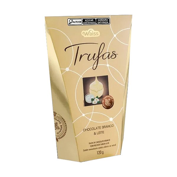 Trufas de Chocolate Branco com Recheio Sabor Leite Waiss 120g