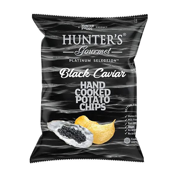 Chips de Batata Frita Sabor Caviar Negro Hunters Gourmet 125g