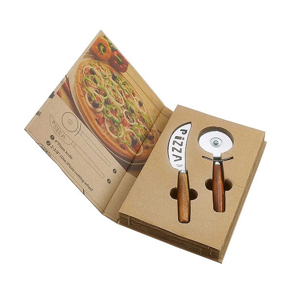 Jogo de Faca e Cortador de Pizza Acacia Tuut
