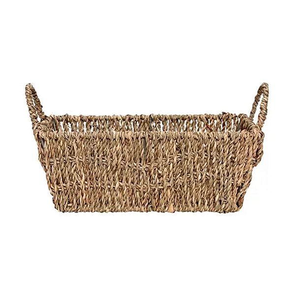 Cesto Retangular Natural com Alça 26cm