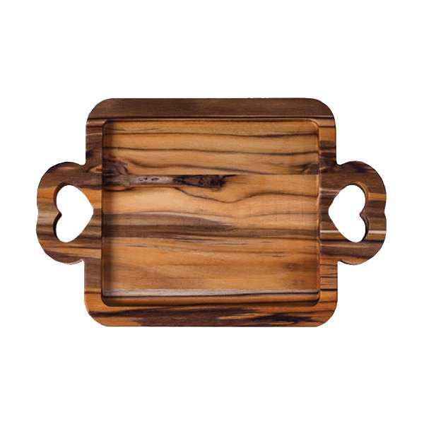 Bandeja com Alça de Coração Almadera 35x22x1,8cm