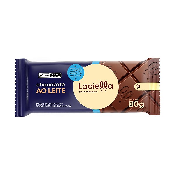Chocolate ao Leite Sem Açucar Laciella 80g