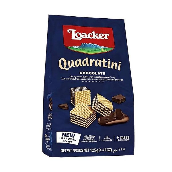 Biscoito Loacker Quadratini Chocolate 125g