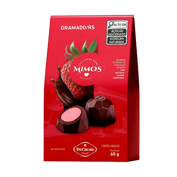 Bombons de Chocolate ao Leite com Recheio de Morango DeCacau 60g