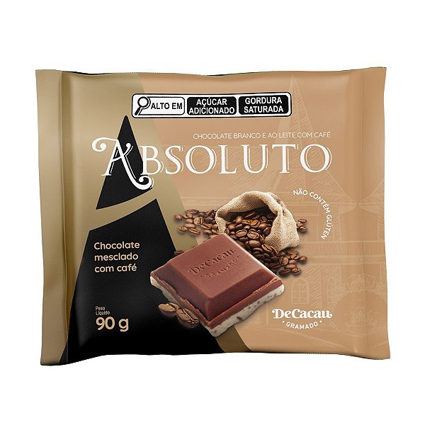Chocolate ao Leite e Branco com Cafe Absoluto DeCacau 90g