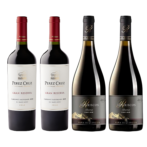 Kit 2 Vinho Chileno Perez Cruz + 2 Los Riscos 750ml