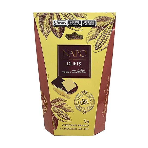 Mini Tabletes de Chocolate Napo Duets Waiss 70g