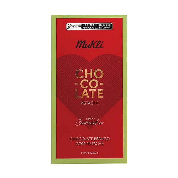 Chocolate Branco com Pistache com Carinho Mukli 80g