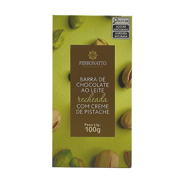 Chocolate ao Leite Recheado com Creme de Pistache Ferronatto 100g