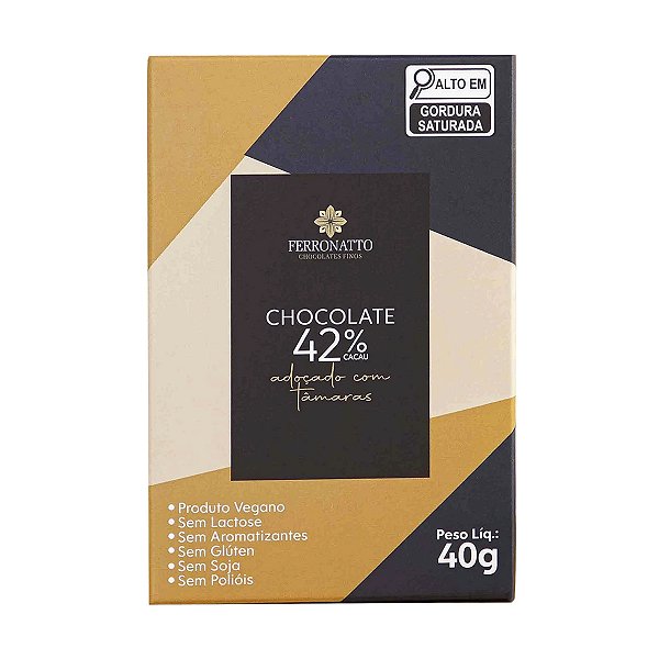 Chocolate 42% Cacau Adoçado com Tamaras Ferronatto 40g