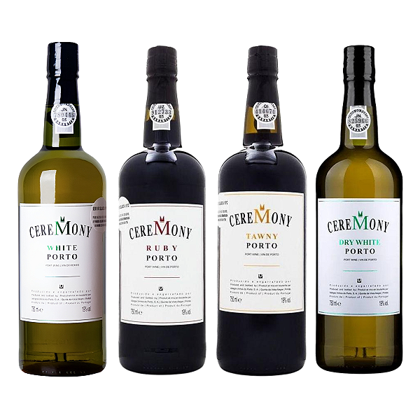 Kit 4 Vinhos do Porto Ceremony Ruby Tawny Seco e Doce