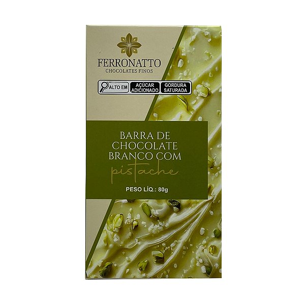 Chocolate Branco com Pistache Ferronatto 80g