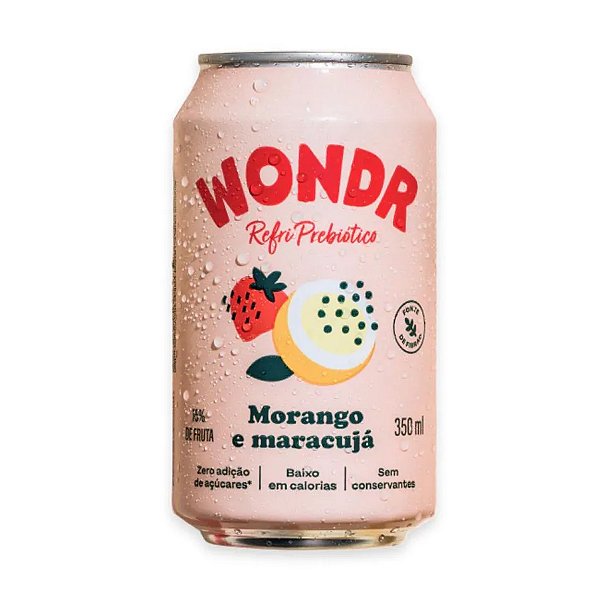 Refrigerante Wondr Morango e Maracuja Zero 350ml