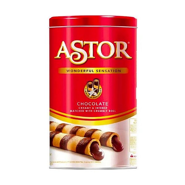Biscoito Wafer Com Chocolate Astor Lata 330g