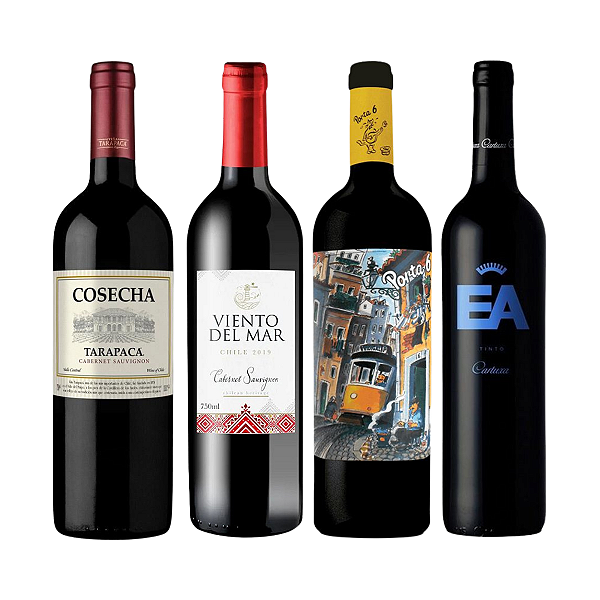 Kit 4 Vinhos Tintos – Portugal & Chile Seleção Especial