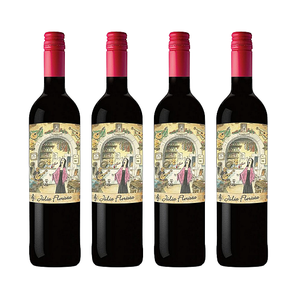 Kit 4 Vinhos Julia Florista Tinto 750ml
