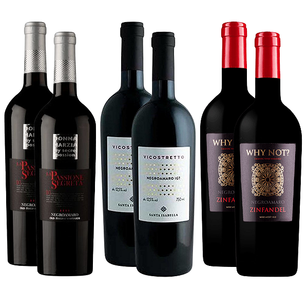 Kit 6 Vinhos Negroamaro – Puglia Seleção Premium