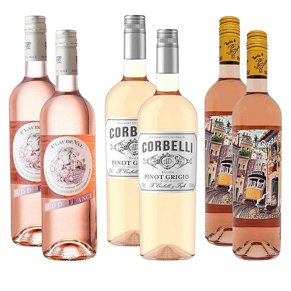 Kit 6 Vinhos Rosés da Europa – Seleção Premium