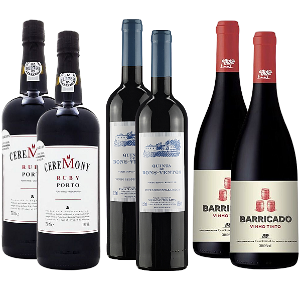 Kit 6 Tintos Portugueses – Bons Ventos, Porto & Barricado