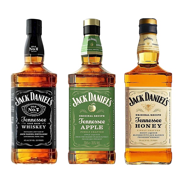 Kit 3 Jack Daniels 1L – Tradicional, Honey e Apple