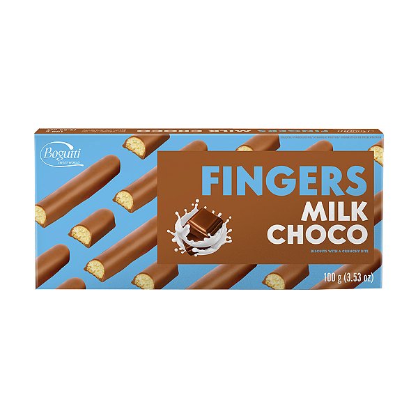 Biscoito Fingers de Baunilha com Chocolate ao Leite Bogutti 100g