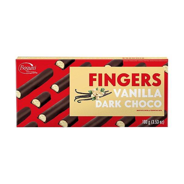 Biscoito Fingers de Baunilha com Chocolate Meio Amargo Bogutti 100g