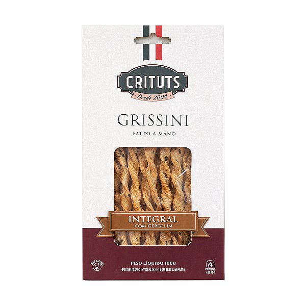 Grissini Crituts Integral com Gergelim 100g