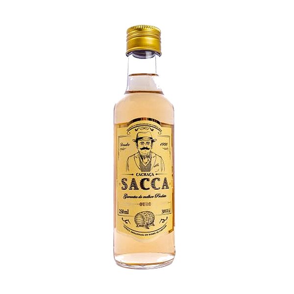 A Cachaça Sacca Ouro 250ml