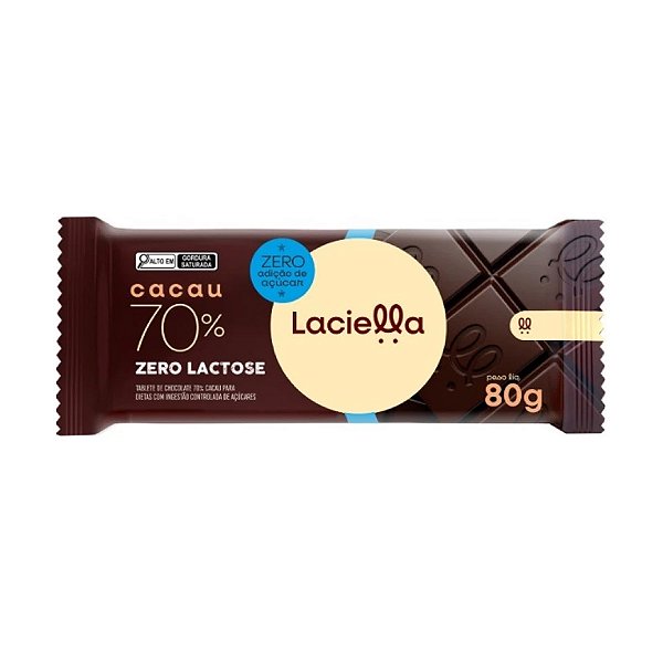 Chocolate 70% Cacau Sem Lactose Laciella 80g
