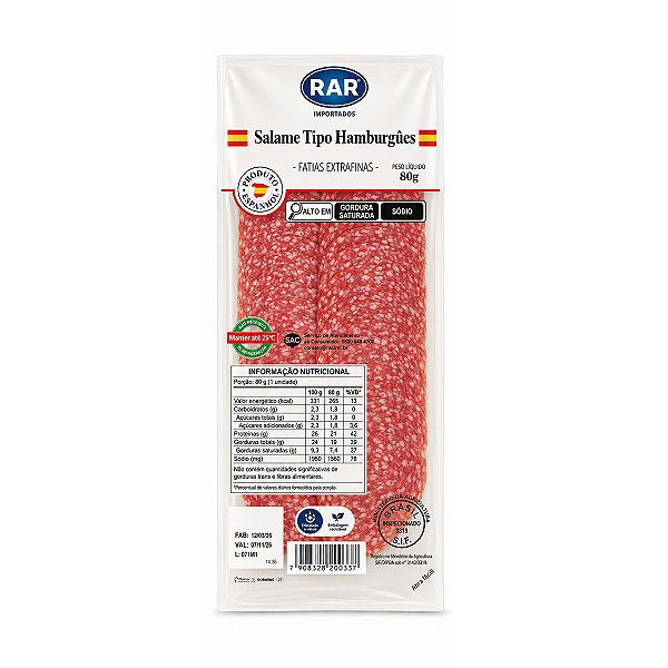 Salame Hamburgues Rar 80g