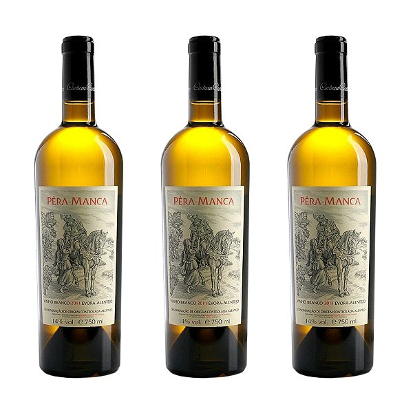 Box 3 Garrafas Vinho Pera Manca Branco 750ml