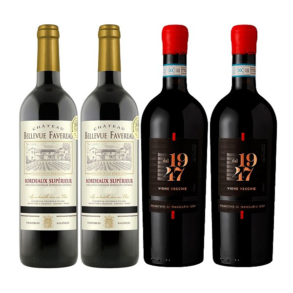 Kit 2 Dal 1947 Primitivo + 2 Bordeaux Superieur 750ml