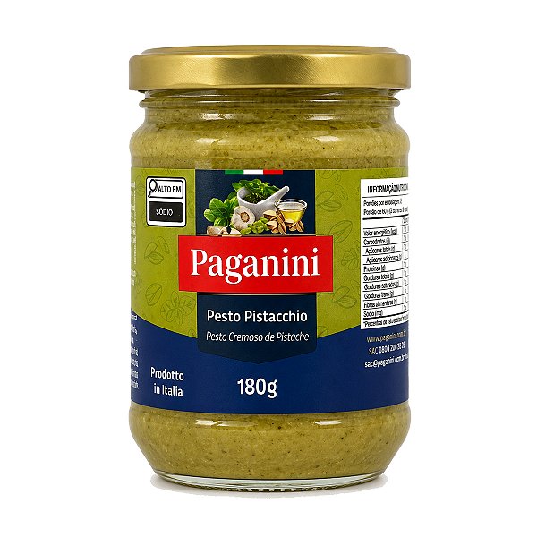 Molho Pesto Cremoso de Pistache Paganini 180g