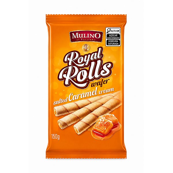 Canudos de Wafer com Creme de Caramelo Salgado Mulino 150g