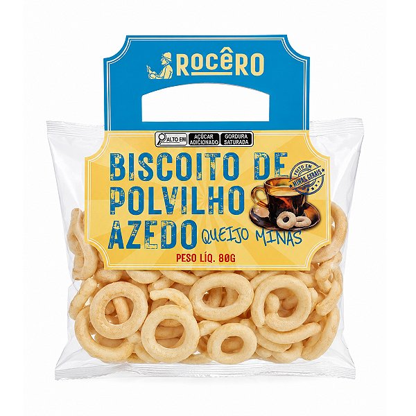Biscoito de Polvilho Azedo Queijo Minas Rocero Sacolinha 80g