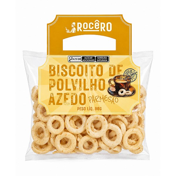 Biscoito de Polvilho Azedo Parmesao Rocero Sacolinha 80g