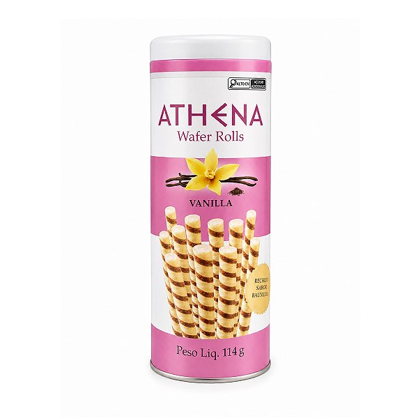 Wafer Rolls Vanilla Lata Athena 114g