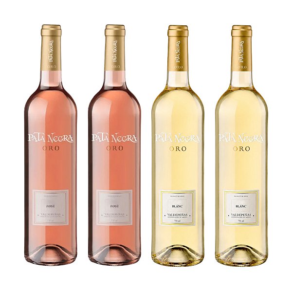 Kit 4 Vinhos Pata Negra Oro Branco e Rosé 750ml