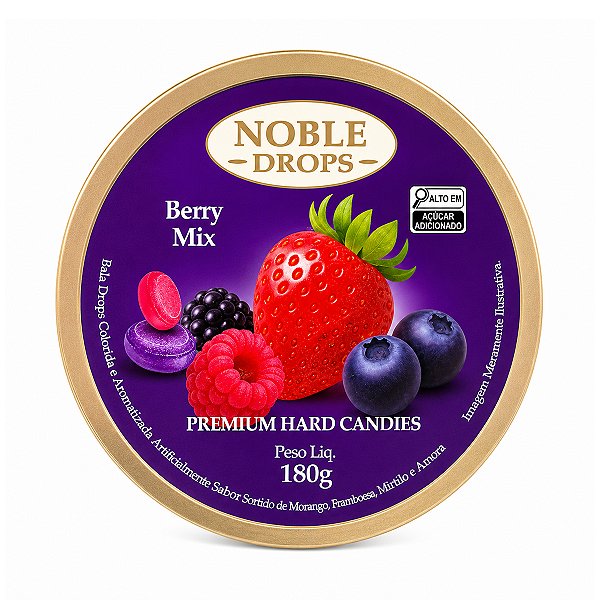 Balas de Frutas Vermelhas Noble Drops 180g