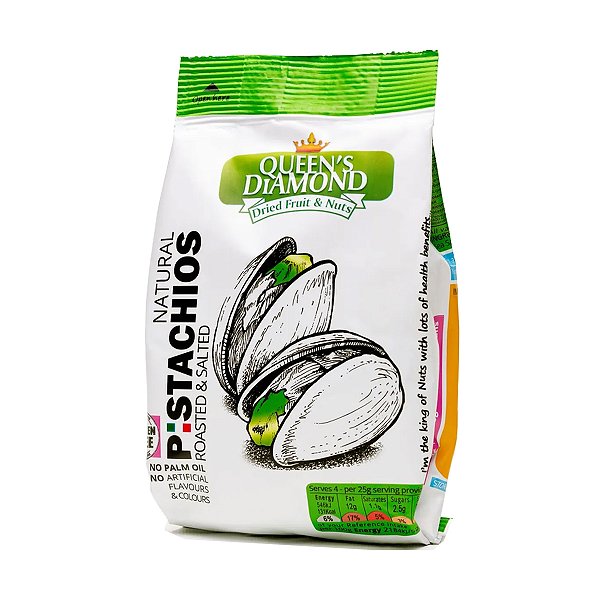 Pistache com Casca Torrado e Salgado Queens Diamond 100g