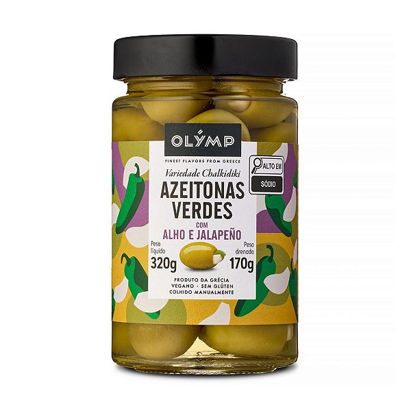 Azeitonas Verdes com Pimentao Olymp 170g