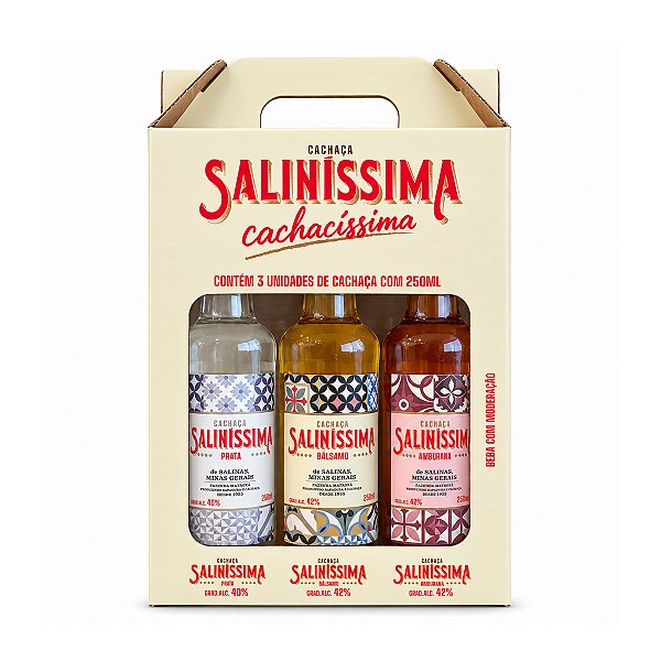 Kit Cachaça Salinissima com 3 Cachaças 250ml