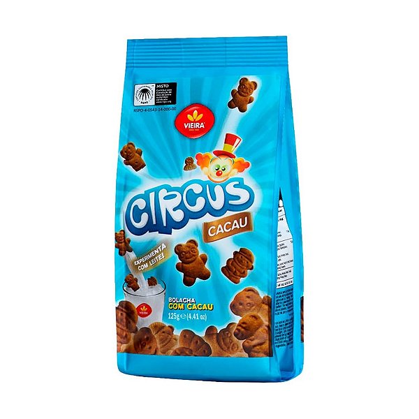 Biscoito com Cacau Circus Vieira 125g