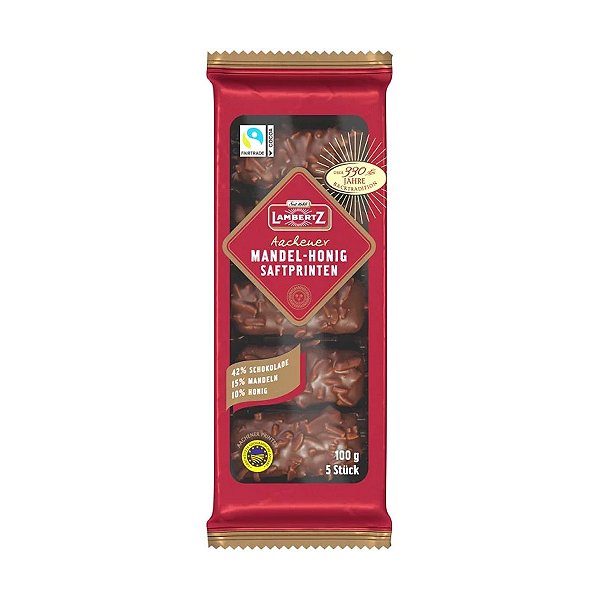 Biscoitos de Especiarias com Amendoas, Mel e Chocolate Lambertz 100g