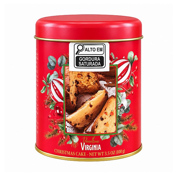 Mini Panettone Tradicional Lata Vermelha Virginia 100g