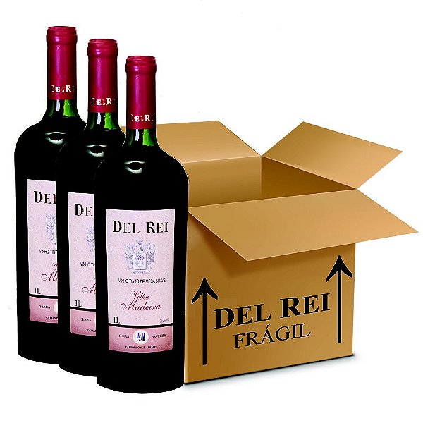 Vinho Del Rei Tinto Velha Madeira 1l - Box Com 12 Unidades